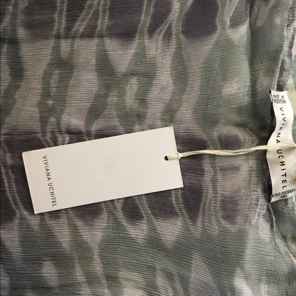 NWT Viviana Uchitel Blue Lavand Blouse Sz 3 - Picture 5 of 5